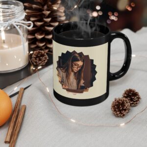 Motivational Black Mug for Coffee Lovers | Unique Gift for Students, Artists, Friends, Inspirational Drinkware, Never Give Up Mug