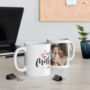 Colorful Heart and Flower Mother's Day Ceramic Mug - Perfect Gift for Mothers Friends, Family, Birthdays, Anniversaries, Coffee Lovers, Cute Decor