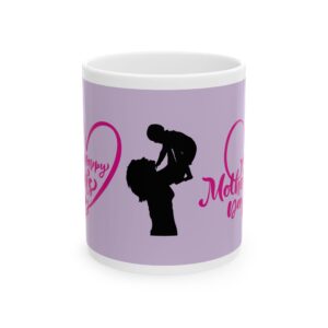 Colorful Heart and Flower Mother’s Day Ceramic Mug – Perfect Gift for Mothers Friends, Family, Birthdays, Anniversaries, Coffee Lovers, Cute Decor